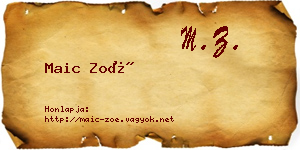 Maic Zoé névjegykártya